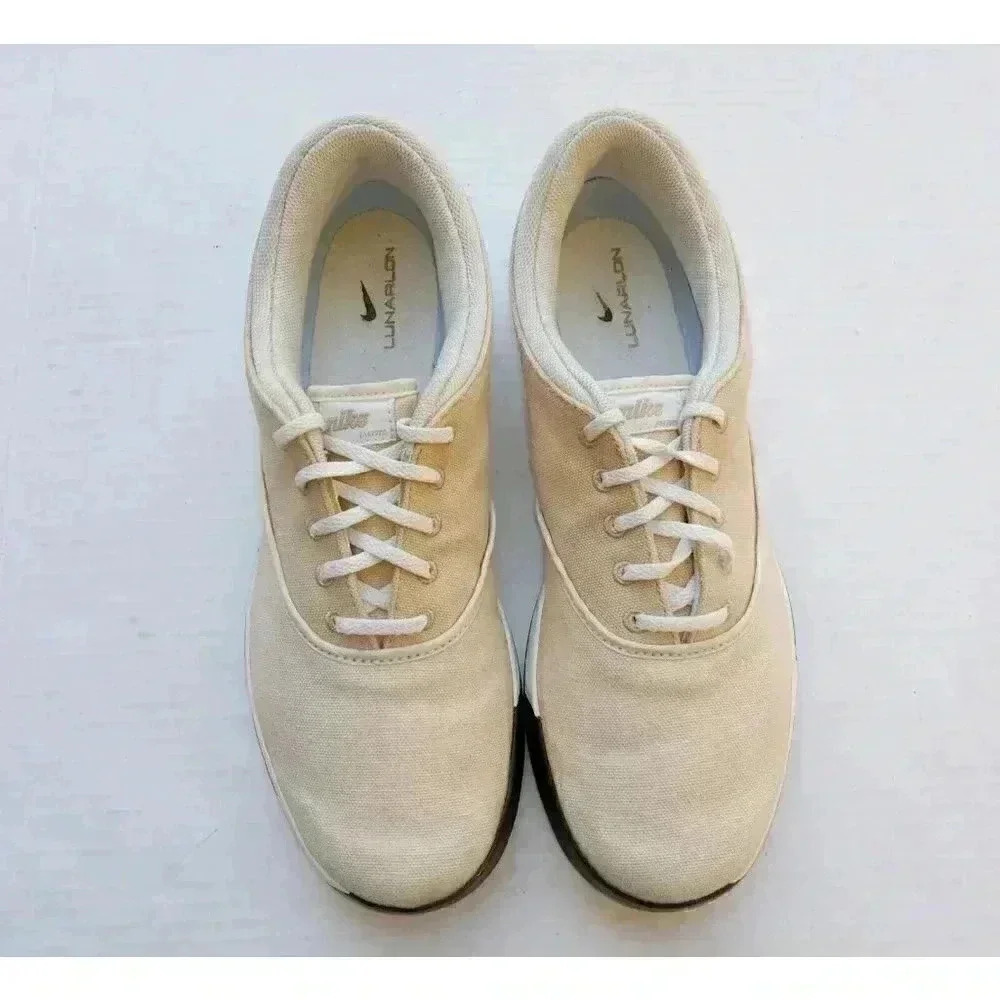 Nike Women's Canvas Golf Sneakers Athletic Shoes Tan/white 549593-200 Size‎ 10